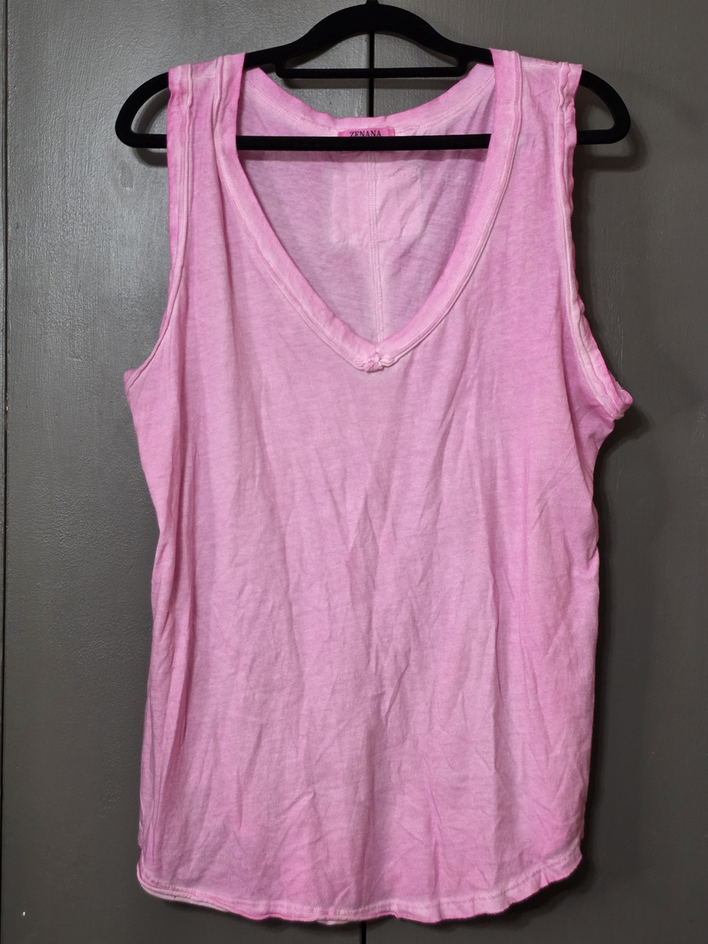 Zenana Outfitters Pink V-Neck Tank Top - Picture 2 of 4
